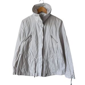 Cole Haan Nylon Jacket Draw String Front Zip High Neck Off White Women's Large